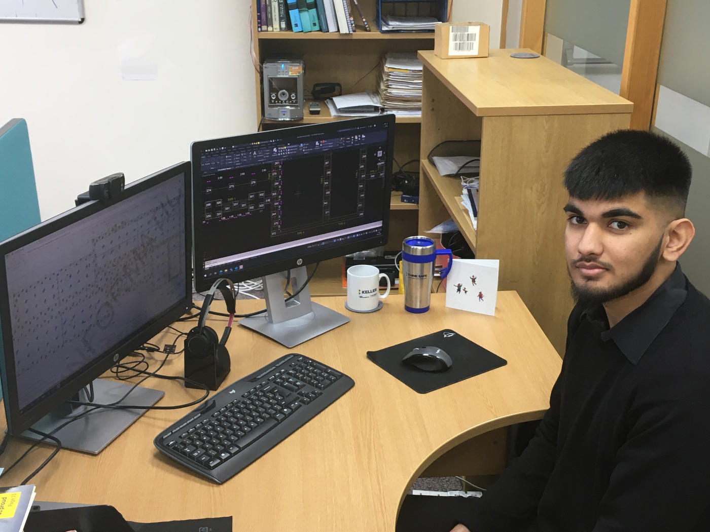 Ishan Singh at his computer